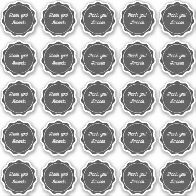 Chalkboard merci avec nom étiquette (Devant)