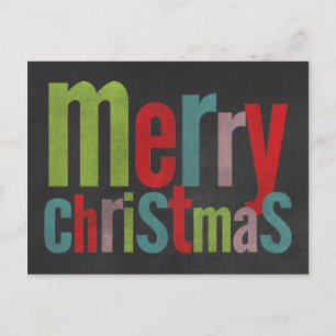 Chalkboard Merry Christmas Colour Card