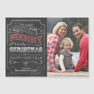 Chalkboard Merry Christmas Magnetic Photo Card