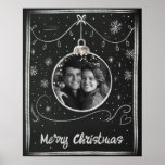 Chalkboard Merry Christmas Photo Frame  Poster<br><div class="desc">Make this holiday season extra special with this Merry Christmas chalkboard photo poster. Add your own photograph for a unique holiday decor gift. Celebrate a first Christmas or special memory with this cute rustic chalkboard framed festive poster.</div>