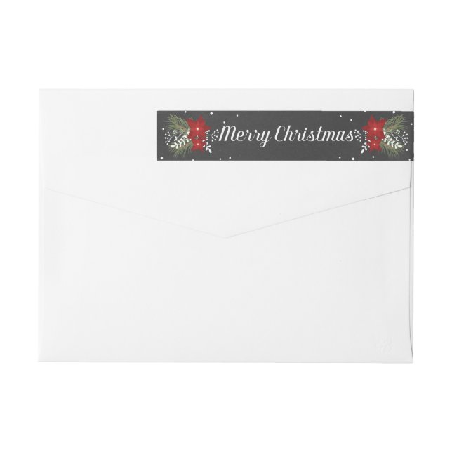 Chalkboard Merry Christmas Return Address Label (Back)