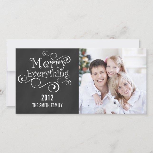 CHALKBOARD MERRY EVERYTHING HOLIDAY CARD (Front)