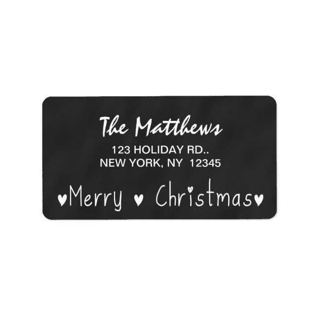 CHALKBOARD MERRY HOLIDAY GREETING LABEL (Front)
