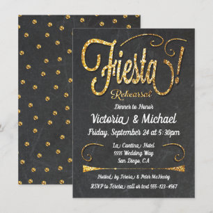 Chalkboard Mexican Fiesta Rehearsal Dinner Invitation