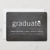 Chalkboard Minimal Graduate Photo Graduation Party Invitation (Front)