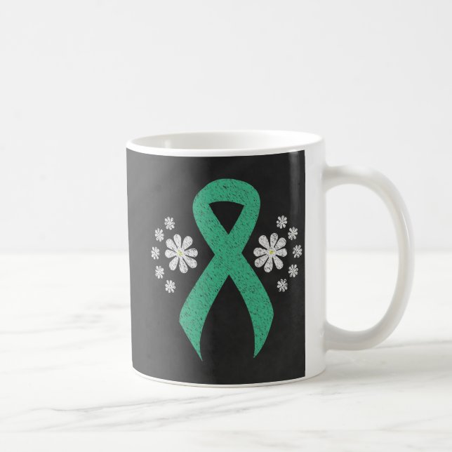 Chalkboard Mint Awareness Green Ribbon Coffee Mug (Right)