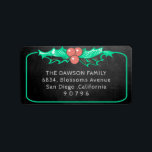 Chalkboard Mint Green Mistletoe Christmas Address Label<br><div class="desc">Chalkboard Mint Green Mistletoe Christmas Address Label</div>