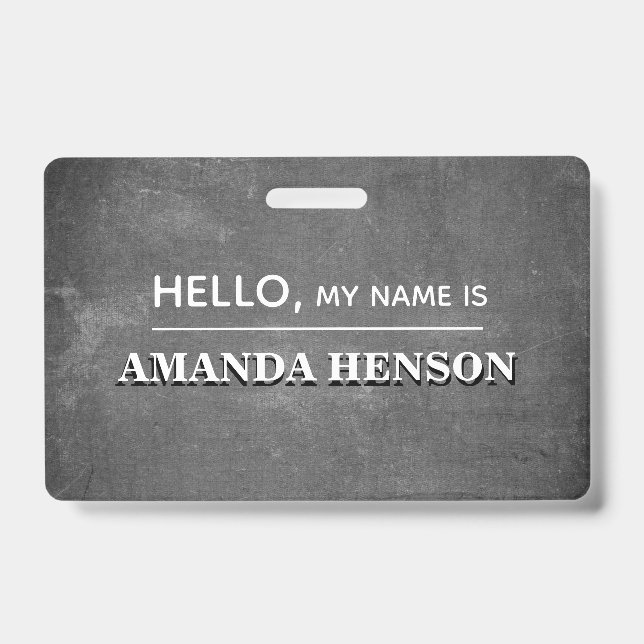 Chalkboard Modern My name is Badge (Front)