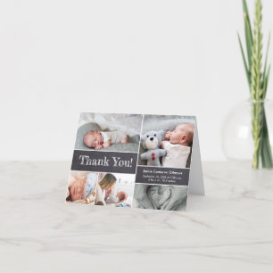 Chalkboard Modern Photos Baby Shower Thank you Card