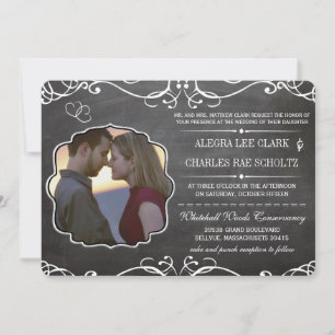 Chalkboard Modern Vintage Typography Invite