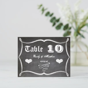 Chalkboard Modern Vintage Typography Table Number Postcard