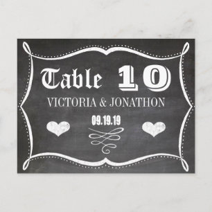 Chalkboard Modern Vintage Typography Table Number Postcard
