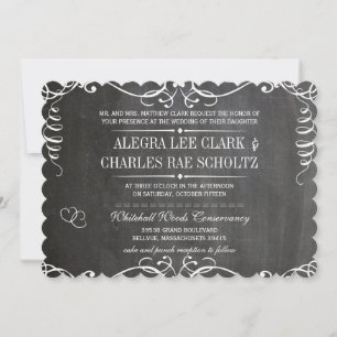 Chalkboard Moderne Typographie Vintage Invitation