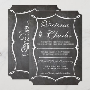 Chalkboard Moderne Typographie Vintage Invitation