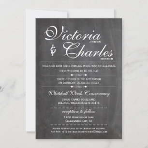 Chalkboard Moderne Typographie Vintage Invitations