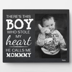 Chalkboard Mom From Son Custom Photo Plaque