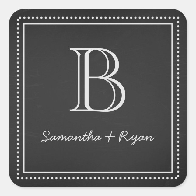 Chalkboard Monogram Envelope Seal (Front)