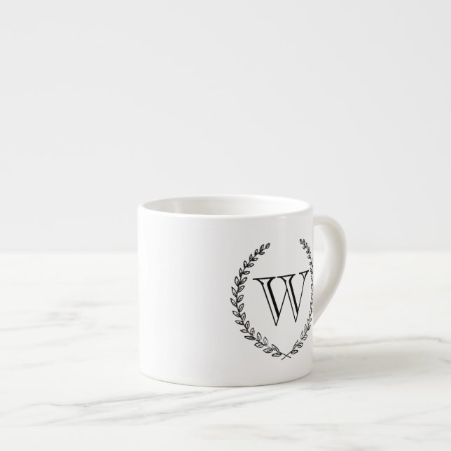 Chalkboard Monogram Espresso Cup (Front Right)