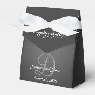 Chalkboard Monogram Happily Ever After 2 Favor Box