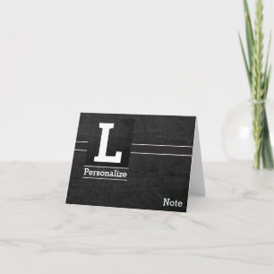 Chalkboard Monogram Letter L Note Card