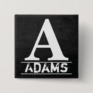 Chalkboard Monogram Letters 2 Inch Square Button