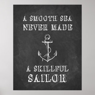 Chalkboard motivational quote Sailor poster