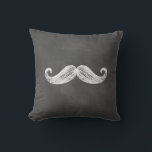 Chalkboard Moustache Outdoor Pillow<br><div class="desc">This is a cute outdoor cushion for the newlyweds, on an illustrated chalkboard background. The back of this chalkboard moustache pillow is decorated with a Mr., that can easily be changed to a name or deleted. The coordinating Mrs. pillow with lips is also available, making them perfect for an outdoor...</div>