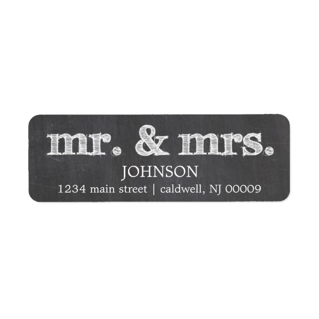 Chalkboard Mr. & Mrs. Return Address Labels (Front)