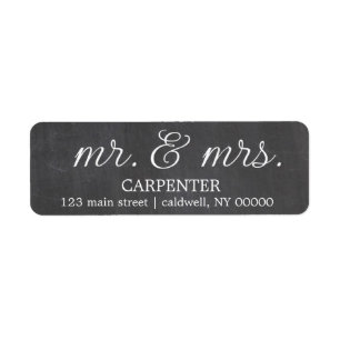 Chalkboard Mr. & Mrs. Return Address Labels