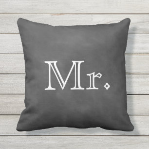 Chalkboard Mr. Outdoor Pillow