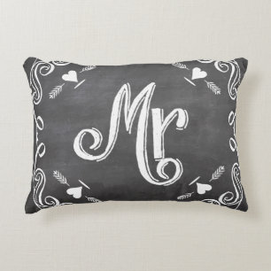 Chalkboard Mr. Sweetheart Wedding Decorative Pillow