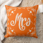 Chalkboard Mrs Brides Pillow Any Colour<br><div class="desc">Coral Chalkboard Vintage Modern Mr. and Mrs. Chalkboard Wedding Modern Vintage Typography Pillow. Her or Him Michigan State Sweetheart Wedding Anniversary Pillow or Bride's Chair at Reception or 1st Christmas Gift, The 2nd Wedding Anniversary is the Cotton Anniversary. Cotton symbolizes the Natural Growth of all the adaptability, versatility and purity...</div>