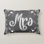 Chalkboard Mrs Sweetheart 2nd Wedding Anniversary Decorative Pillow<br><div class="desc">Retro Filigree Aesthetic Chalkboard Cute Retro Hearts with Boho Arrows. Mrs. Sweetheart Wedding Second Anniversary Pillow. Funny Mrs. Always Right Pillow. Grey with Bistro Style Aesthetic Stings of Garland Under the Stars Romantic Master Bedroom Decor. Unfussy Design with an air of reclaimed charm. You Can Personalize Vintage Bistro Style Aesthetic...</div>