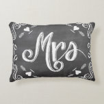 Chalkboard Mrs Sweetheart 2nd Wedding Anniversary Decorative Pillow<br><div class="desc">Retro Filigree Aesthetic Chalkboard Cute Retro Hearts with Boho Arrows. Mrs. Sweetheart Wedding Second Anniversary Pillow. Funny Mrs. Always Right Pillow. Grey with Bistro Style Aesthetic Stings of Garland Under the Stars Romantic Master Bedroom Decor. Unfussy Design with an air of reclaimed charm. You Can Personalize Vintage Bistro Style Aesthetic...</div>