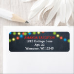 Chalkboard Multi Lights Red Personalized<br><div class="desc">These rustic chic Return Address Labels will look fabulous on any 'Save the Date', Invitation or Thank You Note. In fact, they'll look great on any correspondence!
Available as part of the Chalkboard Lights Collection in multiple colour ways.</div>