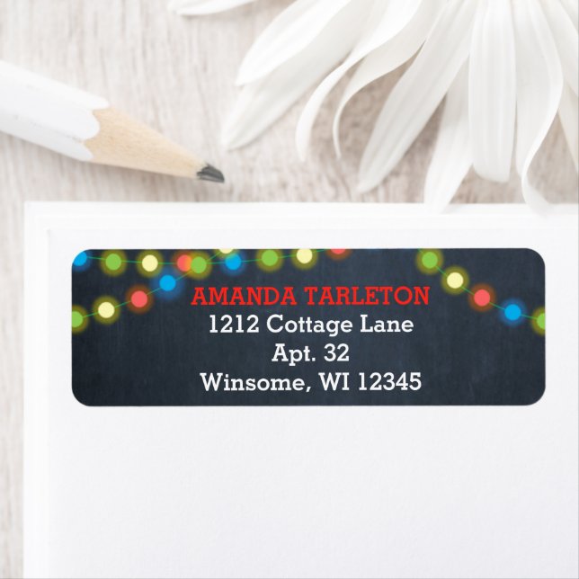 Chalkboard Multi Lights Red Personalized (Insitu)