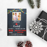 Chalkboard Multi Lights Red Wedding Save the Date Announcement Postcard<br><div class="desc">These Casual Chic Save the Date Postcards are the perfect way to announce your wedding! Add your own photo and customize the text to say just what you want.

Additional Colours and coordinating items available.</div>