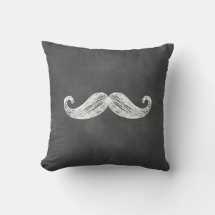 Chalkboard Mustache Coussin extérieur