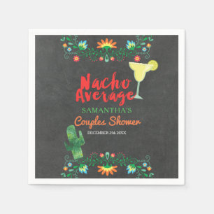 Chalkboard Nacho Average Couple Shower Floral Napkin