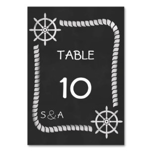 Chalkboard Nautical Wedding Table Card