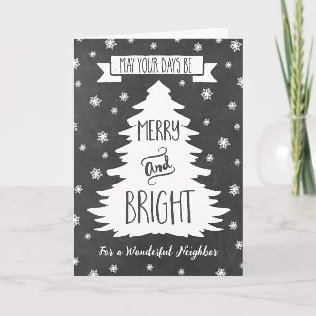 Chalkboard Neighbour Merry Christmas Card (Front)
