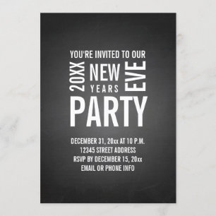 Chalkboard New Years Eve Party Invite