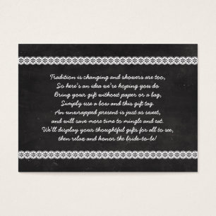 Chalkboard No wrap display bridal shower gift tag
