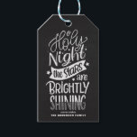 Chalkboard Oh Holy Night Lettering Christmas Carol Gift Tags<br><div class="desc">Oh holy night,  the stars are brightly shining. Customizable holiday gift tag featuring hand-lettered script with a faux chalkboard background. Personalize by adding names and messages. This rustic script Christmas gift tag is available in a variety of backgrounds.</div>