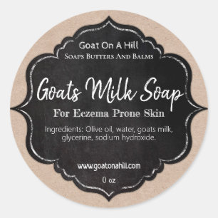 Chalkboard On Kraft Goat's Milk Soap Classic Round Sticker