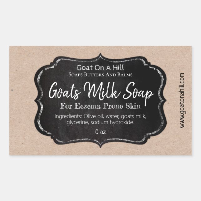 Chalkboard On Kraft Goat's Milk Soap Sticker (Front)
