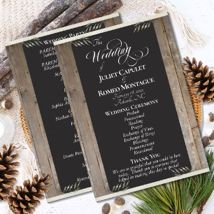 Chalkboard on Wood - Cream Wedding Program