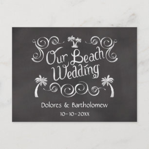 Chalkboard Our Beach Wedding Postcard