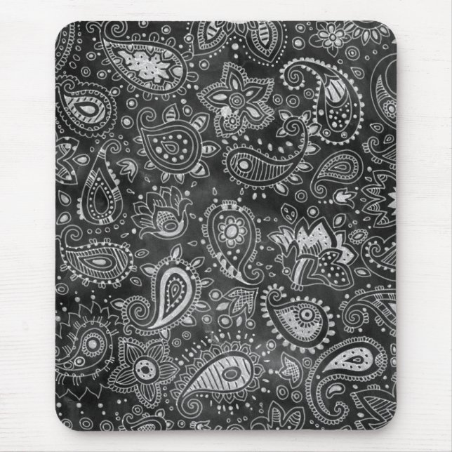 Chalkboard Paisley Mouse Pad (Front)