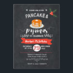 Chalkboard Pancake and Pyjamas Birthday Invitation<br><div class="desc">Chalkboard Pancake and Pyjamas Birthday Invitation</div>